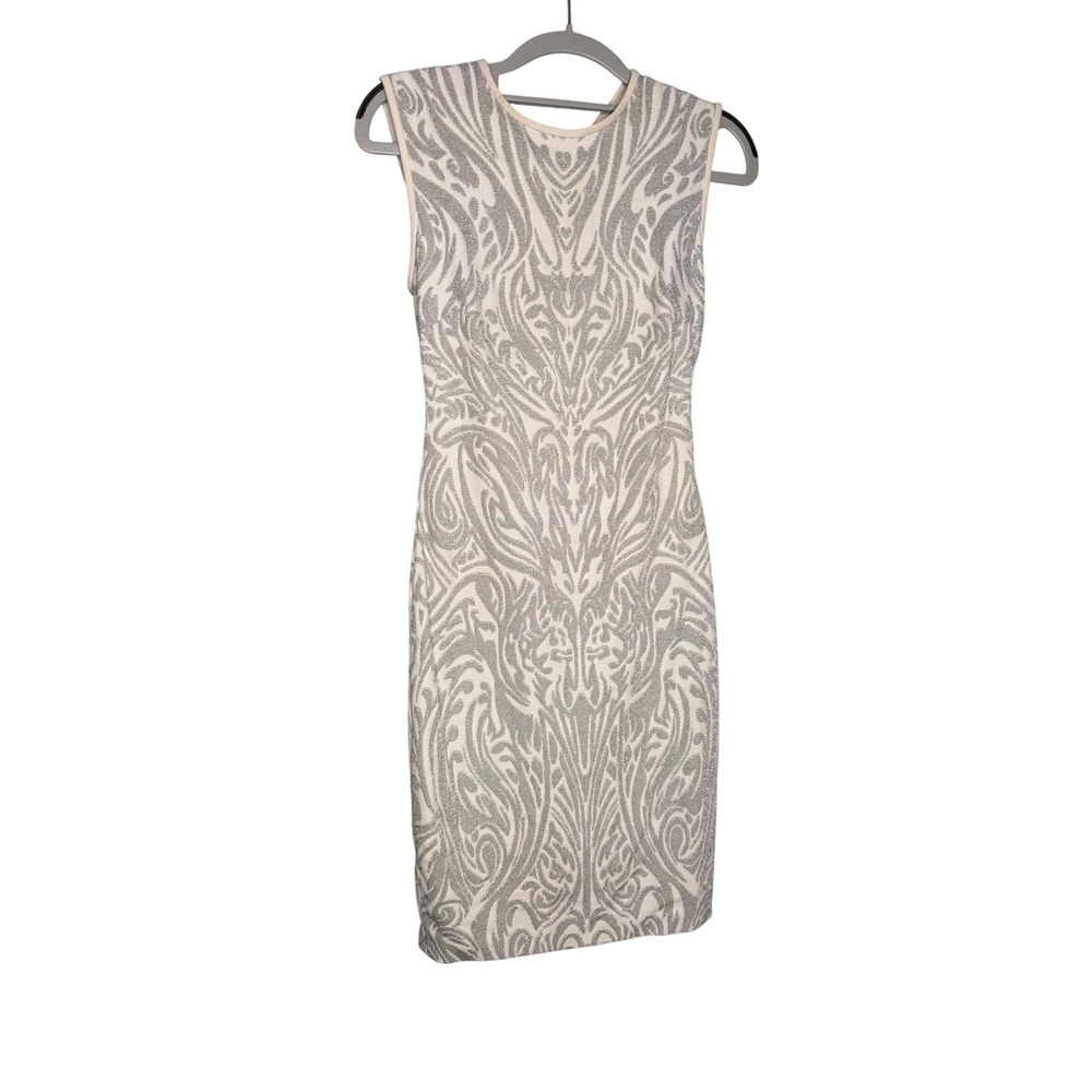 Cache silver and white‎ animal print y2k cocktail dress